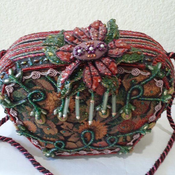 Mary Francis Tapestry Beaded Crossbody - Picture 5 of 15